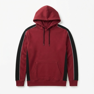 Sweat-shirts à capuche personnalisés en coton et polyester pour homme, avec empiècements contrastants, pour le sport – Vente en gros - Product Image 1
