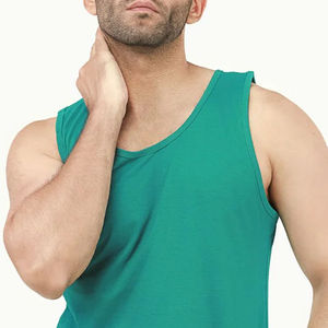 Camisetas sin Mangas para Hombre, Color Sólido, Secado Rápido, 100% Algodón, Cuello Redondo, Transpirables, Ecológicas, Ropa Deportiva Informal, Tallas Grandes Disponibles - Product Image 4