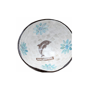 Cuencos de Coco Tropicales de Sumatra Hechos a Medida con Incrustaciones de Piedra para Restaurantes, Precio al por Mayor - Product Image 1