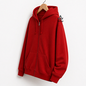 Sweat-shirt à capuche pour femme Delta Sigma Heritage Masonic Regalia, en molleton de coton, coupe ajustée, rouge, fermeture éclair intégrale, tissu tricoté épais - Product Image 2