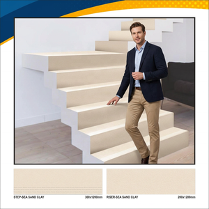 Carreaux de marche en porcelaine vitrifiée semi-mate antidérapante de qualité d'exportation Vistaar, carreaux de céramique pour escaliers 300x1200mm - Product Image 2