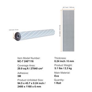 Tappeto Nautico Autoadesivo in Schiuma EVA Antiscivolo 239,9 cm x 116,1 cm con Bordo Scanalato 2,75 m² per Barche e Yacht - Product Image 4