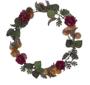 Couronne de feuilles écologique faite à la main pour les décorations de Noël et du Nouvel An, ornement suspendu en tôle de fer artificielle - Product Image 5