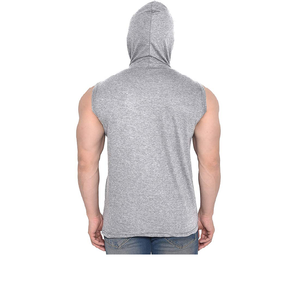 เสื้อฮู้ดแขนกุดลำลองสำหรับผู้ชาย ขายส่ง รับทำโลโก้ ผ้าฝ้าย 100% ทรงโอเวอร์ไซส์ ระบายอากาศได้ดี ไซส์พลัส - Product Image 3