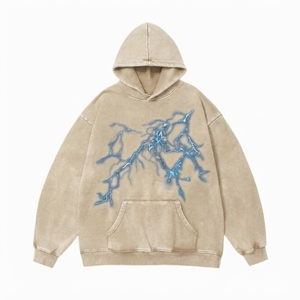 Sweat à capuche zippé tendance pour homme, motif graphique décontracté, streetwear moderne, confortable, brodé, 100% coton, collection automne - Product Image 1