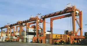 900 Ton Heavy Duty Goliath Crane 220V to 690V Power Supply Rail <b>Mounted</b> Portal Crane with Heavy Duty Hook <b>Block</b> Maker - Product Image 2