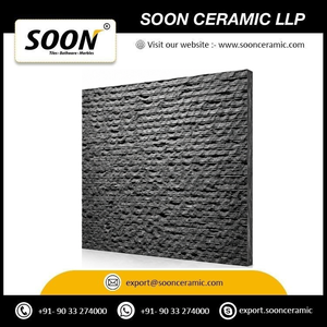 SOON CERAMIC Prix direct usine, grande dalle de dolomite noire polie, finition chisellée et lisse, design 3D moderne et écologique - Product Image 5