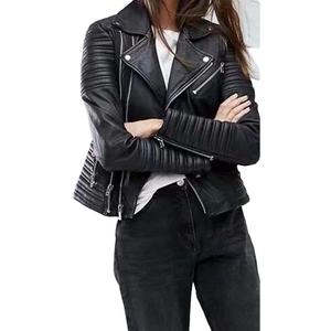 Servicio OEM, Chaqueta de Motocicleta de Cuero Genuino para Mujer, Calidad Premium, Hecha a Medida, Chaqueta de Invierno Estampada y Elegante, Resistente al Viento - Product Image 2