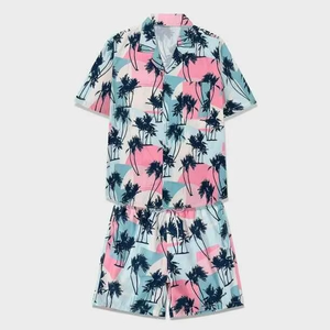 เสื้อยืดผู้ชายลายต้นปาล์มฮาวาย พิมพ์ลายดิจิทัล โลโก้ด้านหน้า แขนสั้น ผ้าโพลีเอสเตอร์ถัก 100% ระบายอากาศได้ดี สไตล์ลำลอง เหมาะสำหรับวันพักผ่อน - Product Image 5