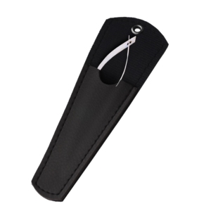 Tijeras para Cejas y Pestañas HARBOR INDUSTRY con Hoja Curva y Estampado Floral, para Diestros, de Alta Calidad, Acero Japonés VG10, con Funda de Cuero - Product Image 4