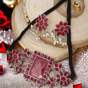 Top fabricant indien qualité supérieure Hip Hop perle Kundan collier ras du cou avec boucles d'oreilles bijoux de mode élégants pour fille - Product Image 1