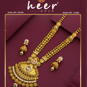 Collar de oro tradicional, joyería nupcial antigua, aretes jhumka estilo templo, colección de bodas del sur de la India. - Product Image 2