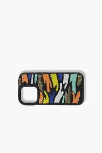 Funda de Teléfono Bordada a Mano con Flores y Patrón Abstracto Colorido, Material de Cuentas de Vidrio, Base de Algodón, Artesanía Sami - Product Image 4