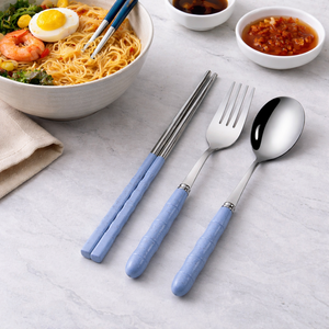 Juego de Cubiertos para Buffet de Hotel, Utensilios de Catering, Juego de Cubiertos de Viaje, Juego de Cubiertos Portátiles con Palillos, Cuchara y Tenedor, Juego de Cubiertos para Cena Familiar - Product Image 1