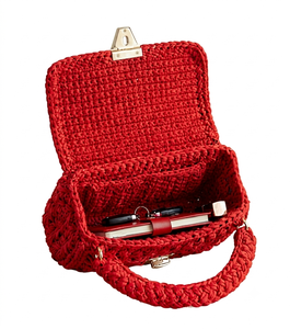 Bolso cruzado de ganchillo elegante con patrón trenzado y detalles de herrajes de primera calidad, 100% hecho a mano, bolso de ganchillo para mujer, uso casual. - Product Image 2
