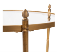 Table console ronde à 2 niveaux en verre, table d'appoint latérale en métal doré pour salon, entrée