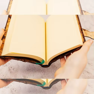 Handmade Cat <b>Leather</b> Hardcover Journal Vintage Brown Writing <b>Diary</b> Blank Thermal Binding Gift Notebook Lover - Product Image 4