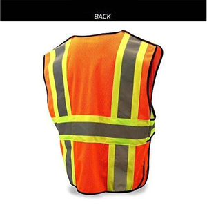 Chaleco de Seguridad de Alta Visibilidad para Hombre, Poliéster, Color Lima Naranja, Malla Reflectante, Uniforme de Trabajo, Cintas Laterales Ajustables y Desmontables - Product Image 3