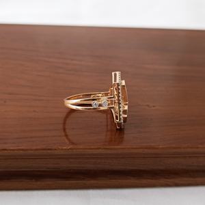 18ct Gold Pear Cut Cubic Zirconia Cluster Halo <b>Ring</b> for Women Luxury Geometric <b>Statement</b> Design Wedding Party Fine Jewelry Gift - Product Image 4