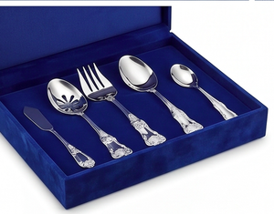 Luxurious Designer <b>Victorian</b> Fleur Silver Stainless Steel Cutlery Set <b>Mirror</b> Polish For Dining Buffet Dessert And Serving - Product Image 4