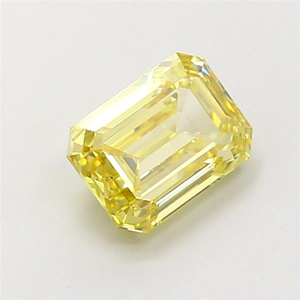 Diamant jaune de 2 carats, taille émeraude, rare, de couleur fantaisie, taille étagée, diamant non monté pour une œuvre maîtresse de joaillerie de luxe sur mesure - Product Image 4