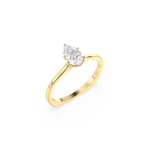 Bague de fiançailles pour femme REYES Fine Jewelry, certifiée IGI, or massif 14 carats, diamant de laboratoire HPHT CVD taille poire 1,01 carat. - Product Image 6