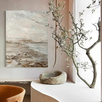 Impression abstraite Wabi Sabi impressionniste faite à la main, impression à l'huile sur toile personnalisée, décoration intérieure, art mural tendance B&C ART