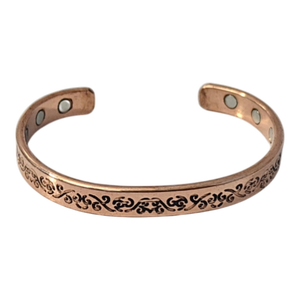 Intricately Engraved Modern Copper Magnetic Bangle Rana Overseas Inc Artisan Collection Eco-friendly <b>Healing</b> Spiritual Jewelry - Product Image 1