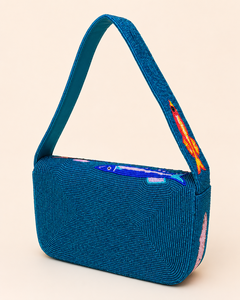 Luxury Handmade Tropical Fish Glass Beaded Lightweight Button Closure Women's Shoulder Bag Wholesale OEM OD - Product Image 3