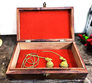 Boîte à bijoux en bois avec incrustation de motifs floraux, faite à la main, pour la table de maquillage, décoration de la maison, aux prix les plus bas - Product Image 2