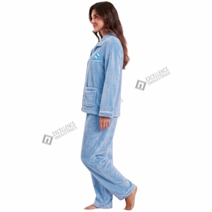 Conjunto de Pijama de Forro Polar para Mujer, Invierno 2026, Suave, Cálido, de Manga Larga, Dos Piezas, Ropa de Dormir para el Hogar - Product Image 4