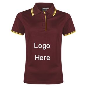 Camiseta de polo de golf de manga corta de color sólido de algodón para mujer con cuello de polo estampado de diseño personalizado y decoración de logotipo hecha en Bangladesh - Product Image 5