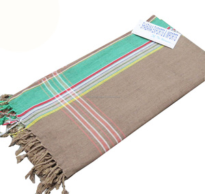 Serviette de golf et de plage Designer Kikoy 100% coton doublé compressé avec rayures multi-motifs style uni serviettes Kikoy promotionnelles - Product Image 3