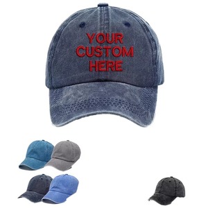 Wholesale Custom Embroidery Logo 6 Panel Unstructured 100% Polyester Embroidery Logo Baseball Cap Low Profile Washed <b>Dad</b> <b>Hats</b> - Product Image 5