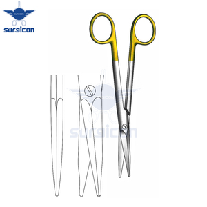 Ciseaux chirurgicaux droits de 16,5 cm (6-1/2 pouces) en carbure de tungstène doré TC, en acier inoxydable de précision - Product Image 4