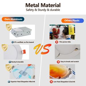 Confezione da 12 Faretti LED da Incasso Ultra-Sottili da 4 Pollici, 2700K 5000K, Dimmerabili, Cambio Colore, 9W 810LM, con Scatola di Giunzione - Product Image 5