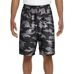 Nouveauté : Shorts de basketball personnalisables pour hommes en maille 100 % polyester, taille élastique, perforations, imprimés par sublimation - Product Image 1