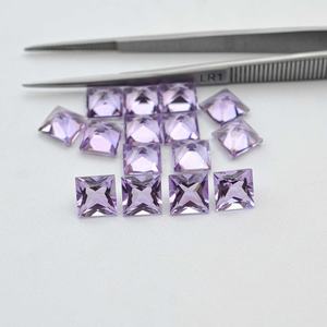 7mm Natural Pink Amethyst Square Princess Cut Gemstone Certified Amethyst <b>Ring</b> Pendant Custom Jewelry Making Bulk Order Online - Product Image 1