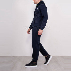 Ensemble de survêtement respirant pour homme, tenue de sport décontractée printemps-automne, ensemble deux pièces en polyester/coton avec cordon de serrage - Product Image 4