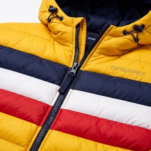 Men's <b>Yellow</b> Multicolor Hooded <b>Puffer</b> <b>Jacket</b> Quilted Winter Coat Warm Outdoor <b>Jacket</b> Wholesale ONE APEX Apparel - Product Image 3