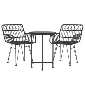 Conjunto de Comedor para Jardín en Negro - Product Image 3
