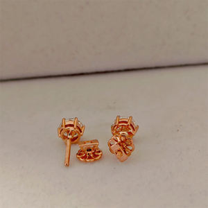 Boucles d'oreilles clous vintage en or 14 carats, tendance, très demandées, vente en gros, diamant 1 carat serti clos, taille brillant, couleur DEF, pour femme - Product Image 4