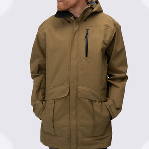 Men's Hooded Waterproof Puffer Jacket Long Casual <b>Winter</b> Outerwear Polyester Shell Zipper Closure Solid Color <b>Thick</b> <b>Coat</b> - Product Image 4