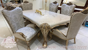 Juego de Comedor Moderno Europeo de Madera de Teca con Tallado de Lujo, Diseño Real Indio, Muebles Duraderos para Decoración del Hogar - Product Image 6