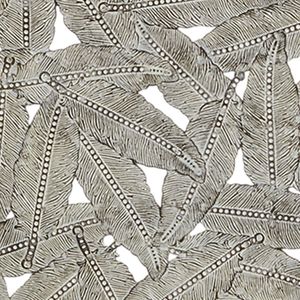 Set di 3 decorazioni murali in metallo con piume testurizzate - Categoria Arte Metallica - Product Image 2