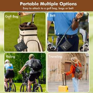 Bolsa para tees de golf, bolsa impermeable para tees de golf con clip giratorio, bolsa para objetos de valor con cremallera de 6,9x5,4 pulgadas, soporte portátil para pelotas de golf - Product Image 6