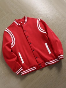Fabricante de Chaquetas Universitarias Personalizadas de Alta Calidad, Chaqueta Deportiva con Parche de Logotipo, Cierre de Botones, Color Sólido - Product Image 1