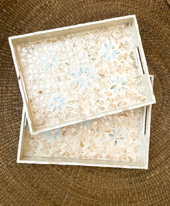 ถาดสี่เหลี่ยมมุกเปลือกหอย - งานเคลือบเงาคุณภาพสูงโดย blossom craft india - Product Image 6