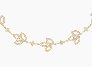 Bracelet de luxe en diamants inspiré de la nature, avec motif floral, accent feuille scintillante et grappe de feuilles, serti de diamants délicats taille Marquise en trio style tennis - Product Image 2