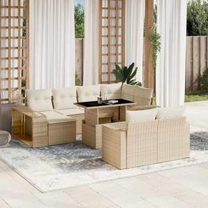 Ensemble de canapés de jardin beige crème - Product Image 1